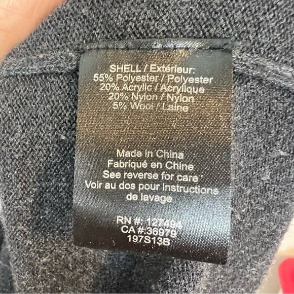 Heartloom Adrian Knit Midi Dress sz M Charcoal Grey Sweater Tie Waist V Neck - Picture 6 of 8